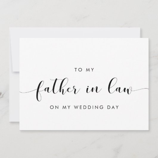 Klassiek Aan mijn schoonvader op mijn trouwdagkaar Kaart (Voorkant)