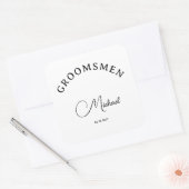 Klassiek aangepast script bruidsjonkers vel vierkante sticker (Envelop)