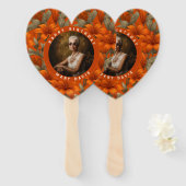 Klassiek aangepaste Lelie Bloemenfeestje Handwaaier (Voorkant en achterkant)