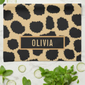 Klassiek aangepaste naam Cheetah Dierenprint Patro Theedoek (Gevouwen)