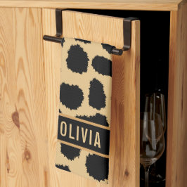 Klassiek aangepaste naam Cheetah Dierenprint Patro Theedoek