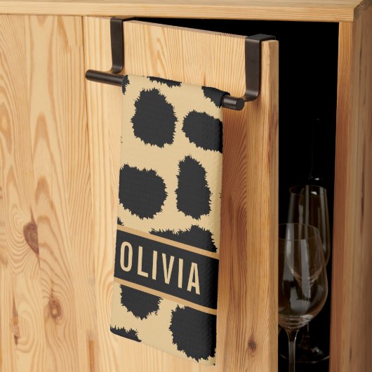 Klassiek aangepaste naam Cheetah Dierenprint Patro Theedoek (Derde Gevouwen)