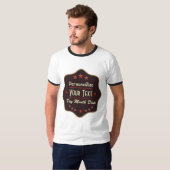 Klassiek aangepaste tekst Retro label T-shirt (Voorkant volledig)