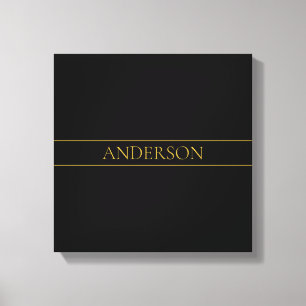 Klassiek aanpasbare gouden tekst en lijnen canvas afdruk