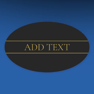 Klassiek aanpasbare gouden tekst en lijnen ovale sticker