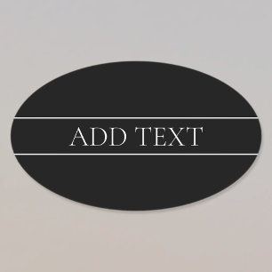 Klassiek aanpasbare witte tekst en lijnen ovale sticker