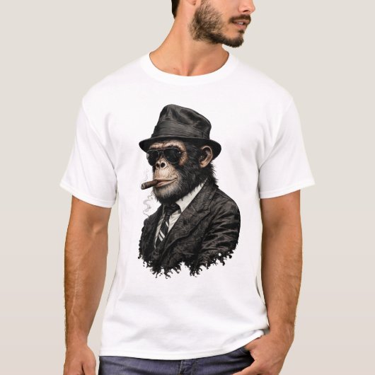 Klassiek aapkostuum T-shirt – ontwerp in vintage s (Voorkant)