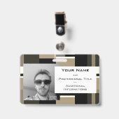 Klassiek Abstract Modern Aangepast Foto Profession Badge (Voorzijde met clip)