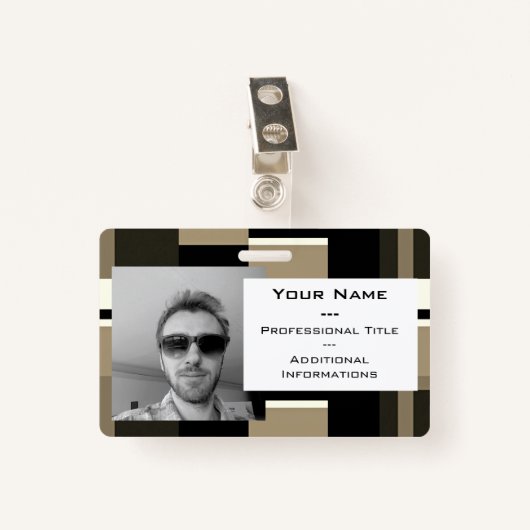 Klassiek Abstract Modern Aangepast Foto Profession Badge (Voorkant met clip)