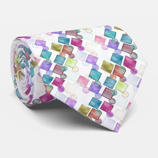 Klassiek Abstract Retro Patroon Met Vierkanten En Stropdas (Opgerold)