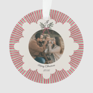 Klassiek acrylic kerstornament met foto ornament