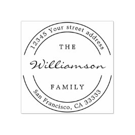 Klassiek adres familienaam rubberstempel