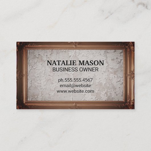 Klassiek Afbeelding Lijst | Grunge-wandtextuur Visitekaartje (Achterkant)