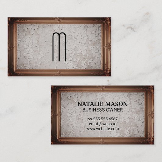 Klassiek Afbeelding Lijst | Grunge-wandtextuur Visitekaartje (Voorkant / Achterkant)