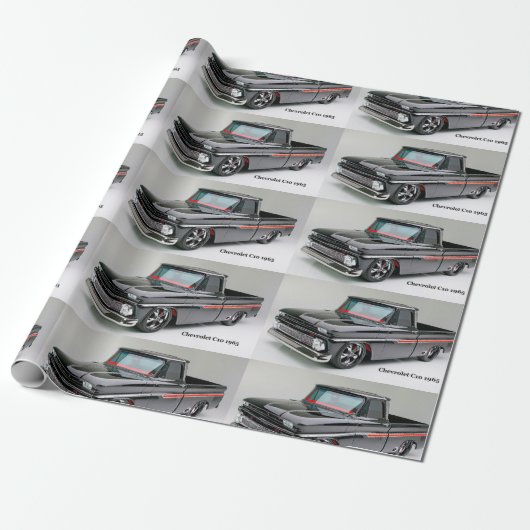 Klassiek afbeelding van auto's voor matte-wrapping cadeaupapier (Uitgerold)