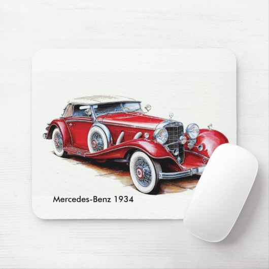 Klassiek afbeelding van de auto voor Mousepad Muismat (Met muis)
