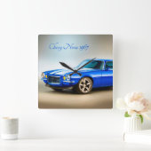 Klassiek afbeelding van de auto voor vierkant-muur vierkante klok (Huis)