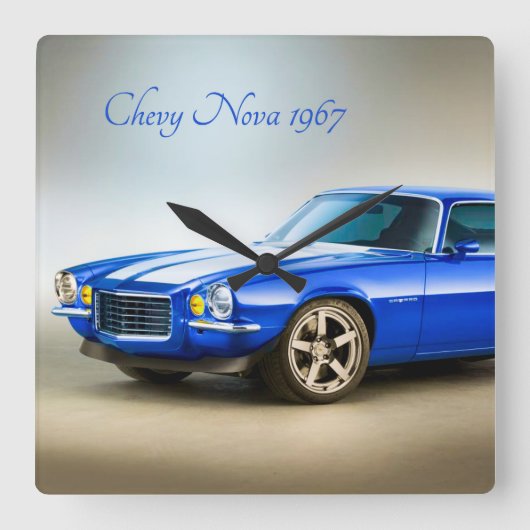 Klassiek afbeelding van de auto voor vierkant-muur vierkante klok (Voorkant)