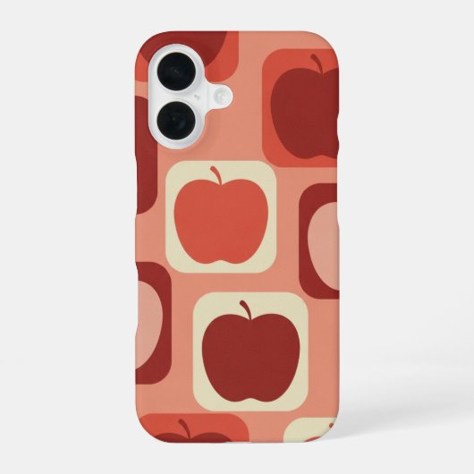 Klassiek afgerond appelpatroon iPhone 16 hoesje (Achterkant)
