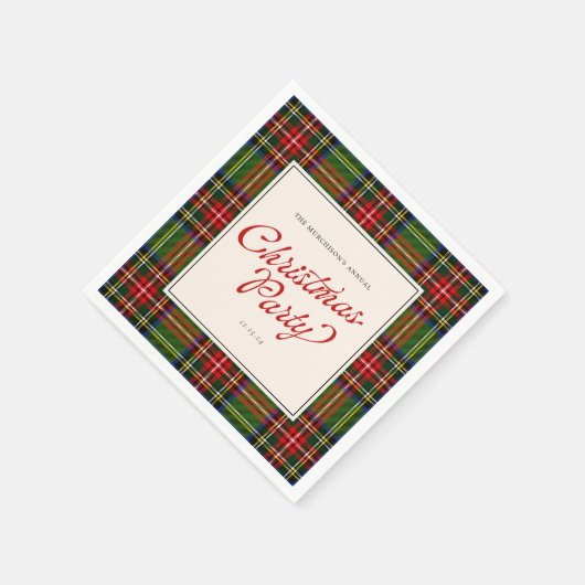 Klassiek afgespeeld retro script vrolijk kerstfees servet (Hoek)