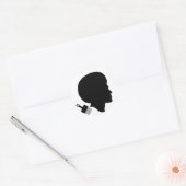 KLASSIEK AFRO MAN SILHOUET RONDE STICKER (Envelop)