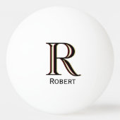 Klassiek afspelen | Monogram Naam Chic Initiaal Pingpongbal (Voorkant)