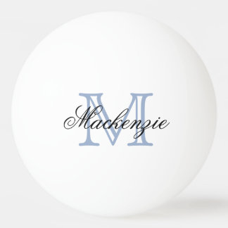 Klassiek afspelen | Monogram Naam Script Blue Init Pingpongbal