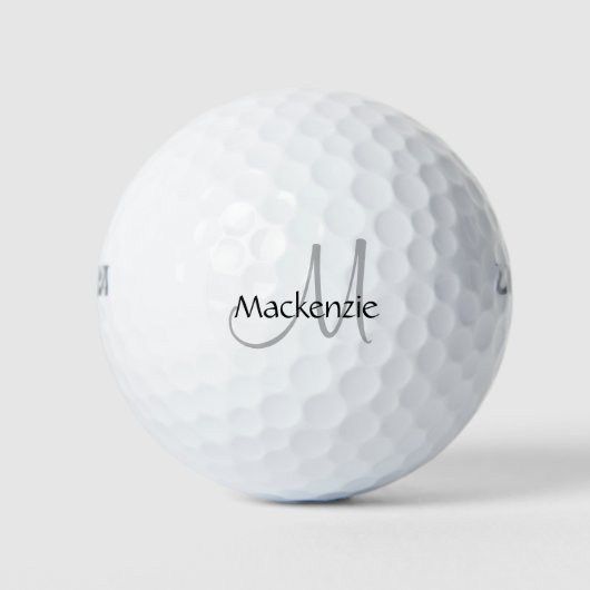 Klassiek afspelen | Monogram Naam Script Chic-Init Golfballen (Voorkant)