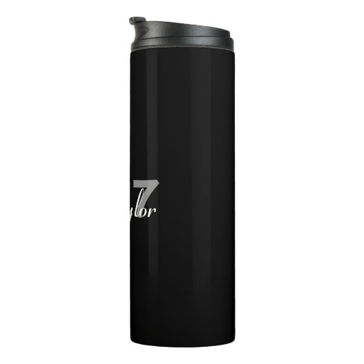 Klassiek Afstudeerder | Modern Zwart-wit Eenvoudig Thermosbeker (Geroteerd rechts)