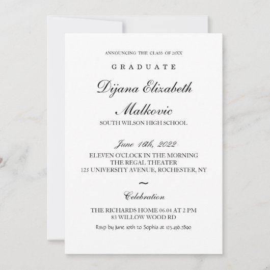 Klassiek Afstuderen Kaart (Voorkant)