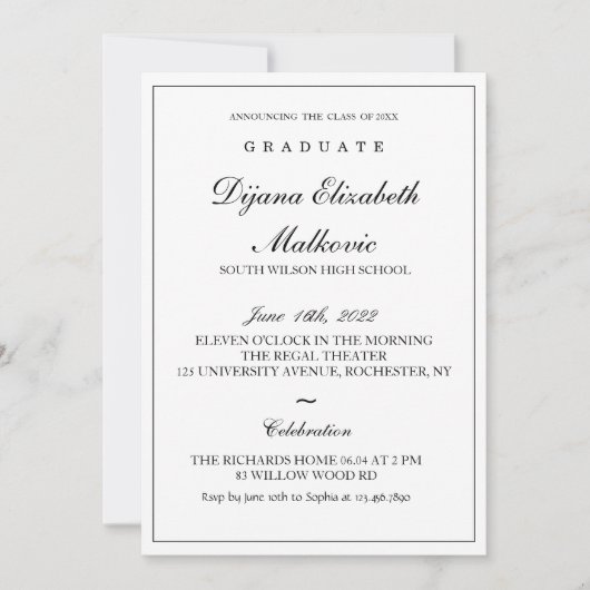 Klassiek Afstuderen Kaart (Voorkant)