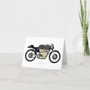 Klassiek AJS 7R motorfiets wenskaart. Bedankkaart