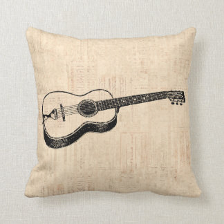 Klassiek Akoestisch Gitaar Script Papier Stijl Kussen
