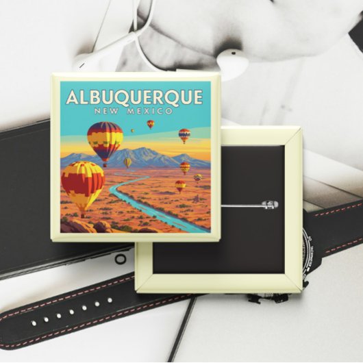 Klassiek Albuquerque New Mexico Vierkante Button 5,1 Cm