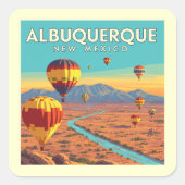 Klassiek Albuquerque New Mexico Vierkante Sticker (Voorkant)