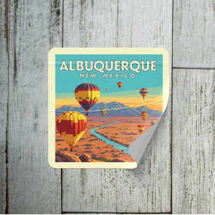 Klassiek Albuquerque New Mexico Vierkante Sticker