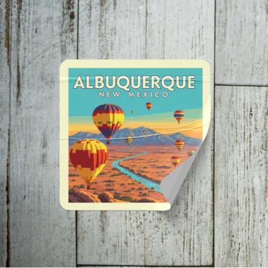 Klassiek Albuquerque New Mexico Vierkante Sticker