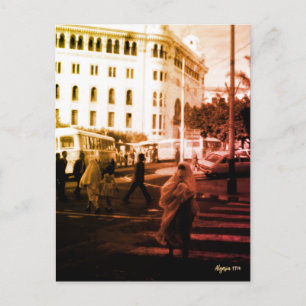 Klassiek Algerije Algiers Postkantoor mensen Briefkaart