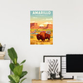 Klassiek Amarillo Texas Poster (Thuiskantoor)