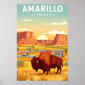 Klassiek Amarillo Texas Poster (Voorkant)