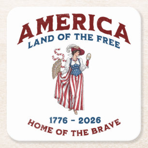 Klassiek Amerika 250e Verjaardag 1776-2026 Kartonnen Onderzetters