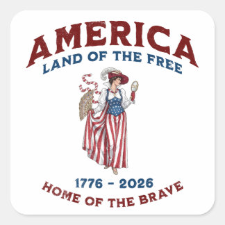 Klassiek Amerika 250e verjaardag 1776-2026 Vierkante Sticker