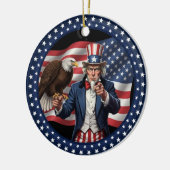 Klassiek Amerikaans patriottisme Keramisch Ornament (Links)