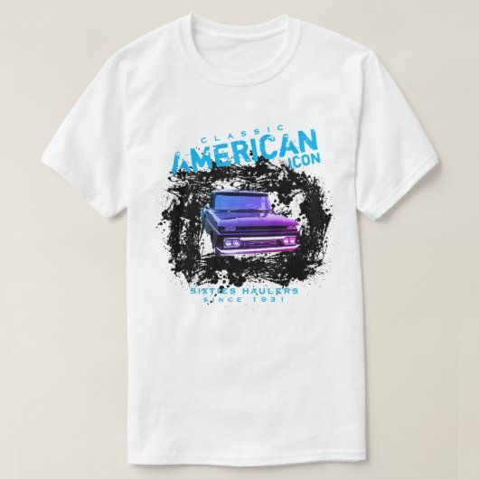 Klassiek-Amerikaans pictogram maakt 60 vrachtwagen T-shirt (Design voorkant)