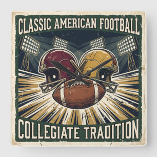 Klassiek Amerikaans Voetbal Ontwerp uit het Verled Vierkante Klok