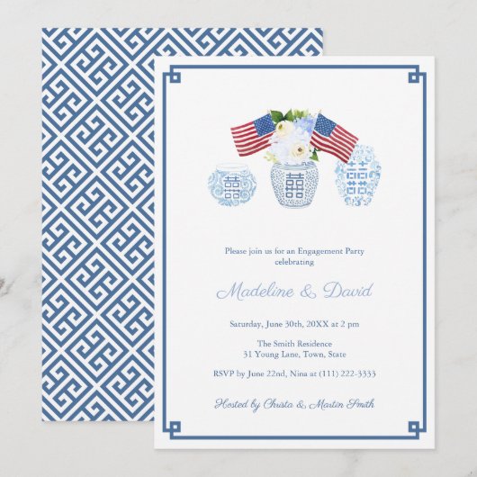 Klassiek Amerikaanse verlovingsfeest met ginger ja Kaart (Voorkant / Achterkant)