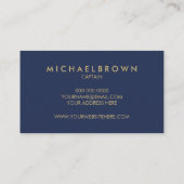 Klassiek anker in navyblauw met touw visitekaartje (Achterkant)