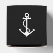 Klassiek anker zwart-wit nautisch ontwerp bedankdoosjes (Bovenkant)