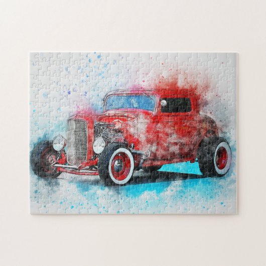 Klassiek Antiek auto schilderij | Koel Legpuzzel (Horizontaal)