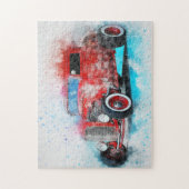 Klassiek Antiek auto schilderij | Koel Legpuzzel (Verticaal)